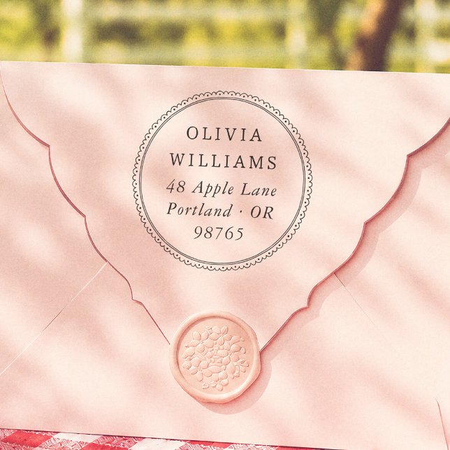 Elegant Scalloped Return Address Self-inking Stamp (Creator Uploaded)