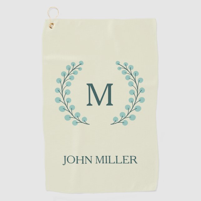 Elegant Scandinavian berry wreath design Golf Towel (Front)