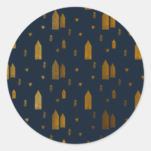 Elegant Scandinavian Christmas   Classic Round Sticker