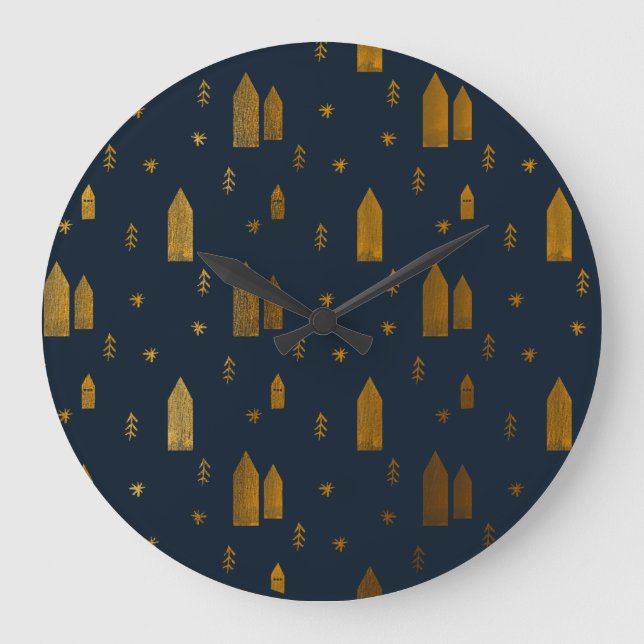 Elegant Scandinavian Christmas   Large Clock (Front)