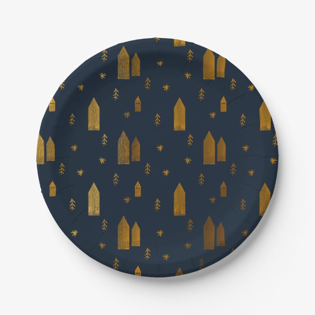 Elegant Scandinavian Christmas    Paper Plate (Front)