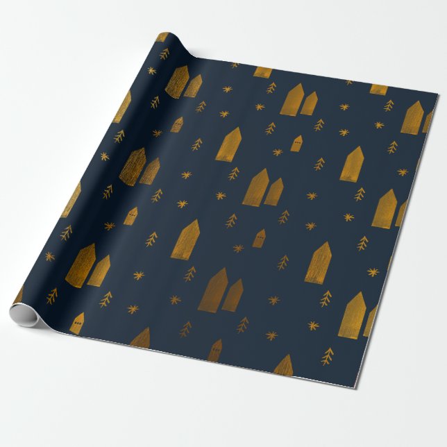 Elegant Scandinavian Christmas   Wrapping Paper (Unrolled)