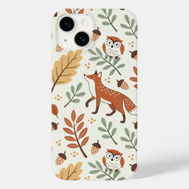 Elegant Scandinavian Fall Pattern Case-Mate iPhone Case (Back)