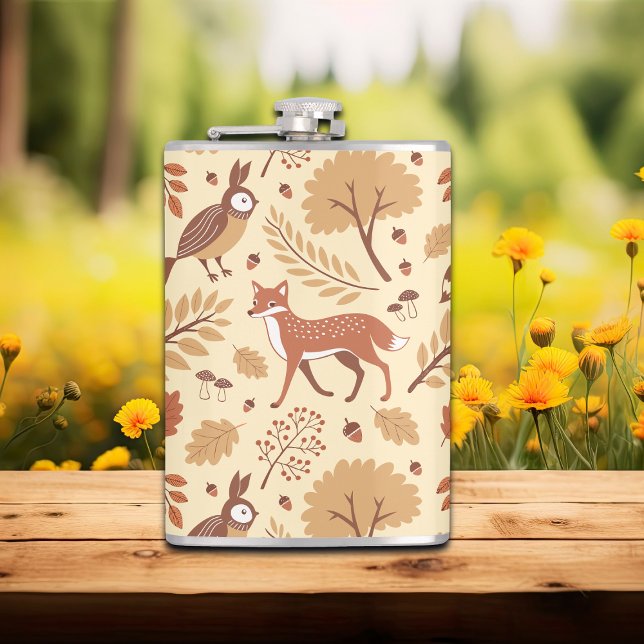 Elegant Scandinavian Fall Pattern Hip Flask (Creator Uploaded)