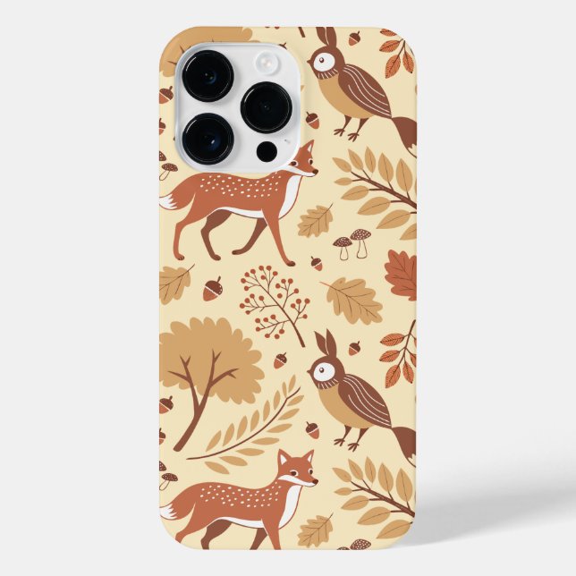 Elegant Scandinavian Fall Pattern iPhone Case (Back)