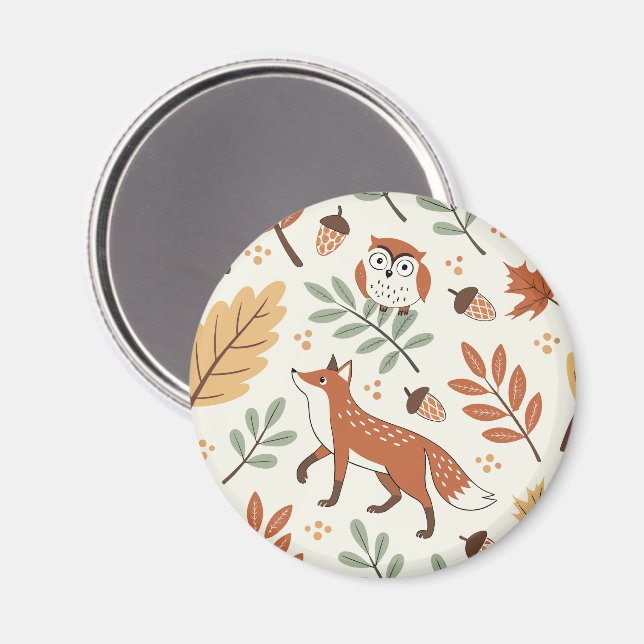 Elegant Scandinavian Fall Pattern Magnet (Front/Back)