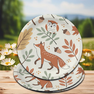 Elegant Scandinavian Fall Pattern Paper Plate