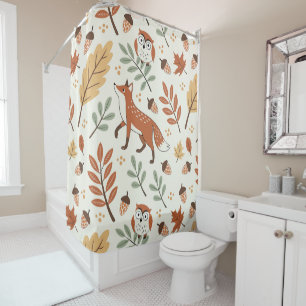 Elegant Scandinavian Fall Pattern Shower Curtain
