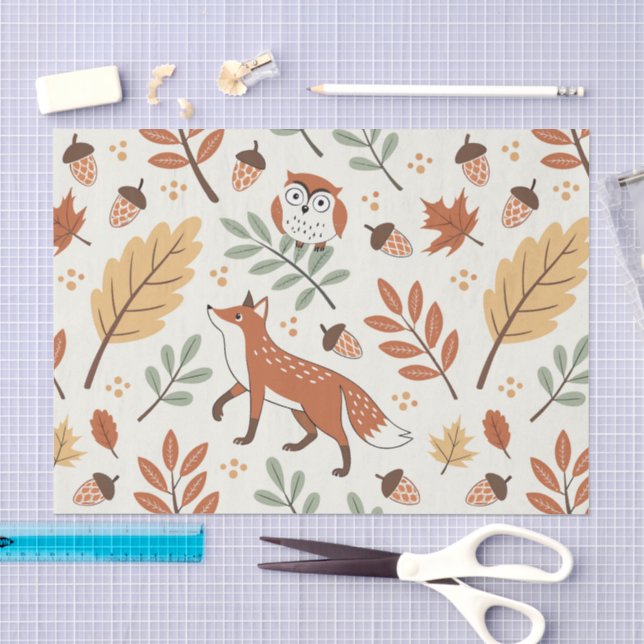 Elegant Scandinavian Fall Pattern Tissue Paper (Craft)