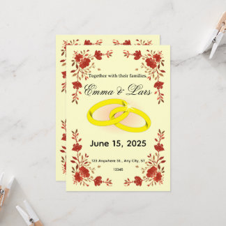 Elegant Scandinavian Floral Invite, Editable Templ Invitation