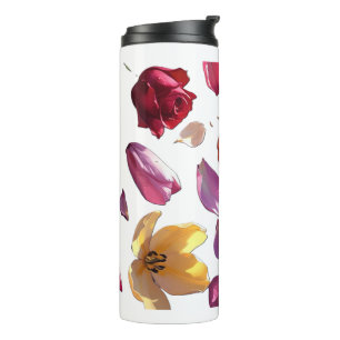 Elegant Scattered Floral Petal   Modern  Thermal Tumbler