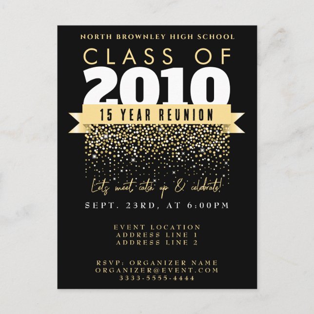 Elegant School Reunion Design Invitation Postcard (Front)