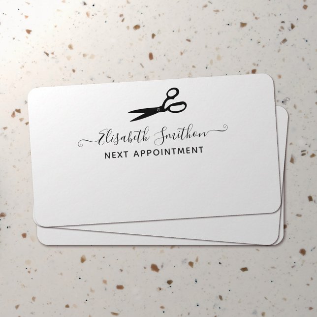     Elegant Scissors Hair Stylist Next Appointment Business Card (Creator Uploaded)