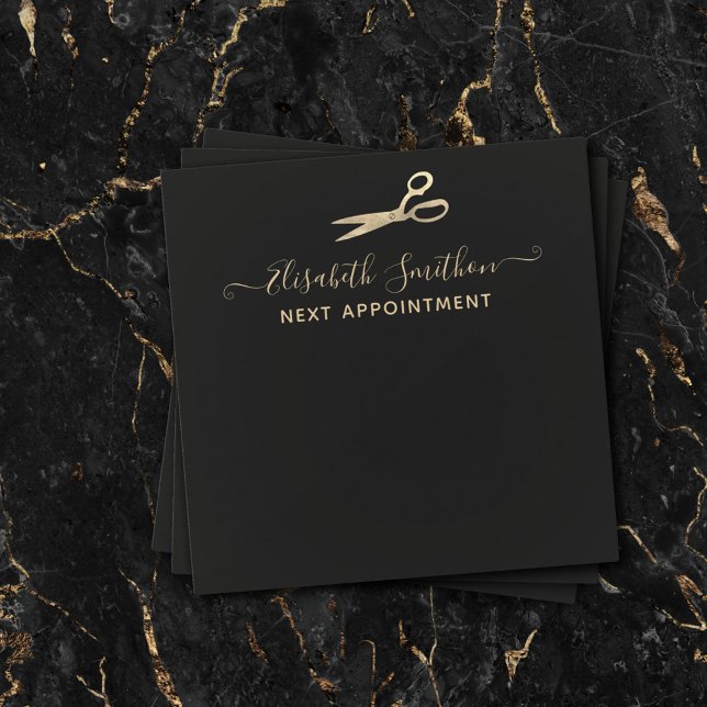     Elegant Scissors Hair Stylist Next Appointment Card (Creator Uploaded)