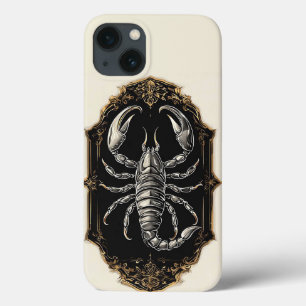 Elegant Scorpion Design With Intricate Golden Art iPhone 13 Case