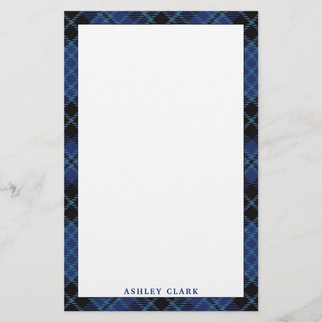 Elegant Scottish Clergy Tartan Plaid Stationery (Front)
