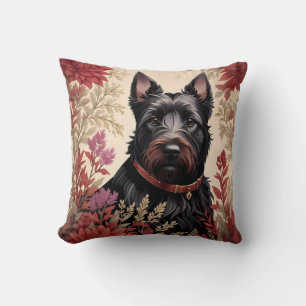 Elegant Scottish Terrier Dog Portrait  Cushion