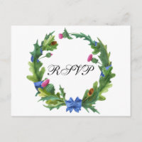 Elegant Scottish Thistle Wedding Meal Choice RSVP