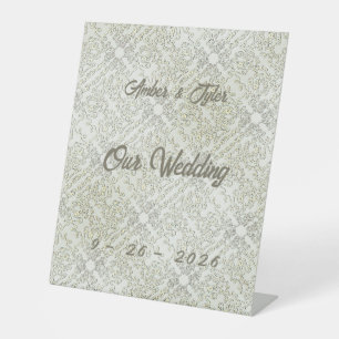 Elegant Scribble Pattern Pedestal Sign