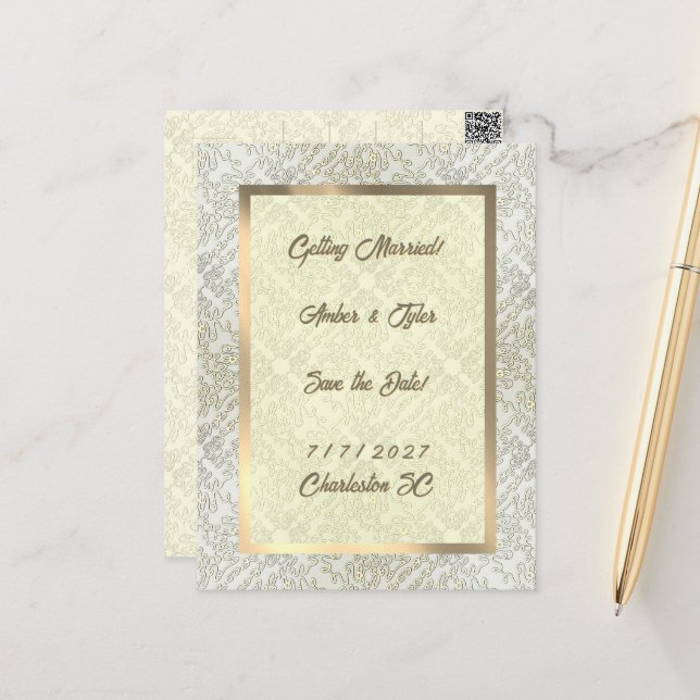 Elegant Scribble Pattern Postcard (Front/Back In Situ)