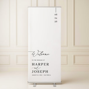 Elegant Scrip Wedding Welcome Retractable Banner