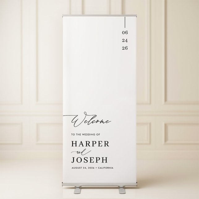 Elegant Scrip Wedding Welcome Retractable Banner (Creator Uploaded)