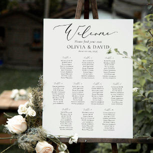 Elegant Script 10 Tables Welcome Seating Chart