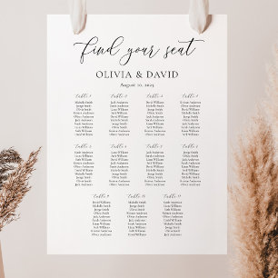 Elegant Script 11 table Seating Chart