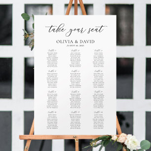 Elegant Script 12 Tables Welcome Seating Chart