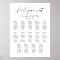 Elegant Script 14 table Seating Chart