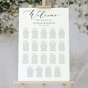 Elegant Script 19 Tables Welcome Seating Chart
