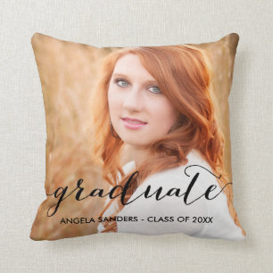 Elegant Script   2017 Photo Graduate Pillow