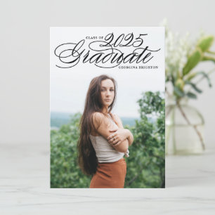 Elegant Script 2018 Photo Graduation Invitation II