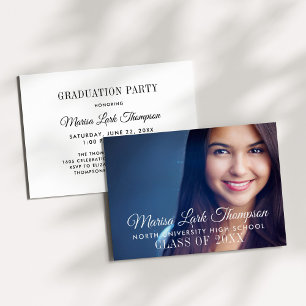 Elegant Script 2024 Custom Photo Graduation Party Invitation