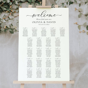Elegant Script 21 Tables Welcome Seating Chart