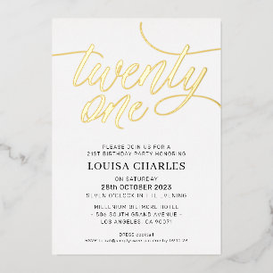 ELEGANT SCRIPT 21st birthday party stylish gold
