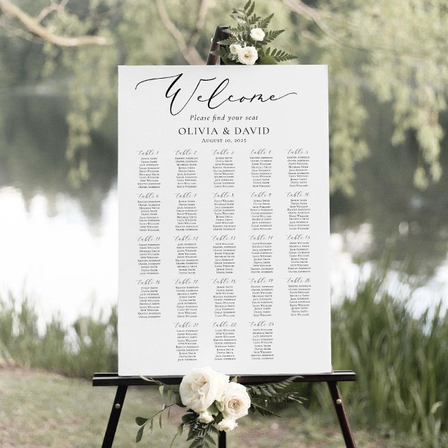 Elegant Script 23 Tables Welcome Seating Chart (Creator Uploaded)