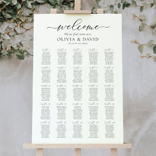 Elegant Script 25 Tables Welcome Seating Chart