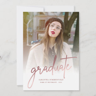 Elegant Script 2 Class of 2022 Photo Graduation Announcement