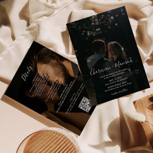 Elegant Script 2 Photo All in one Wedding Invitation