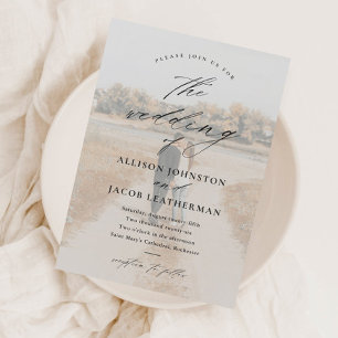 Elegant Script 2 Photo Overlay Wedding Invitation