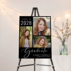 Elegant Script 3 Photo Graduation Welcome Sign