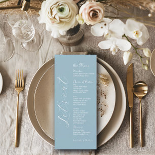 Elegant Script 4x9" Wedding Bridal Table Menu 