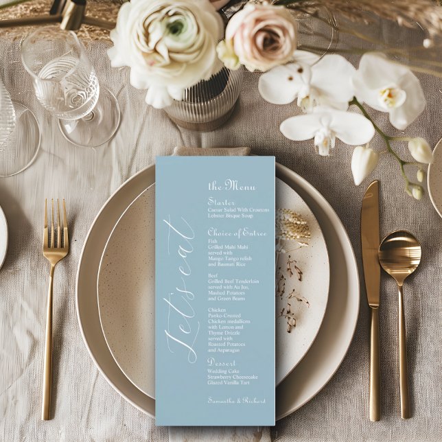 Elegant Script 4x9" Wedding Bridal Table Menu  (Creator Uploaded)