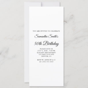 Elegant Script 50th Birthday Invitation
