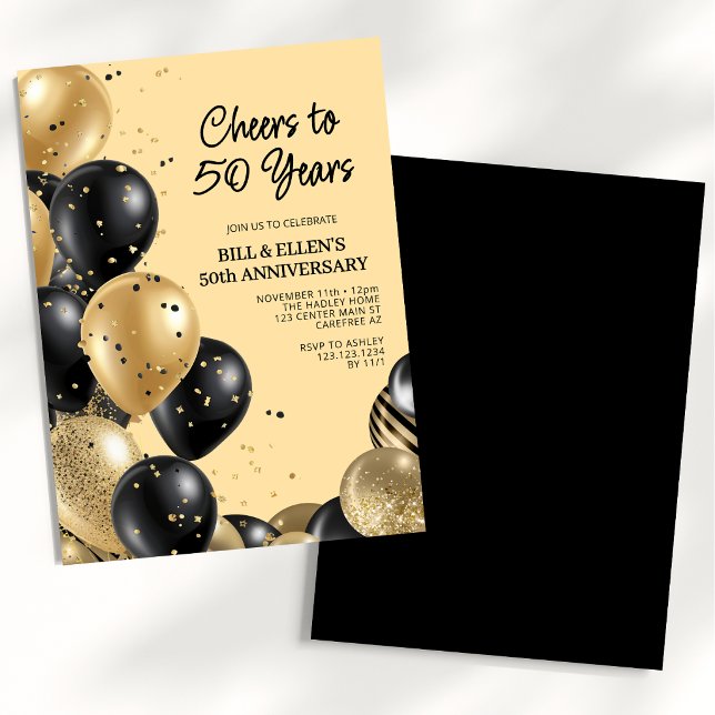 Elegant Script 50th Wedding Anniversary Invitation (Creator Uploaded)