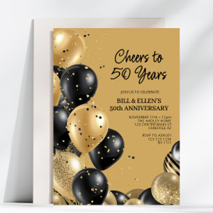 Elegant Script 50th Wedding Anniversary Invitation