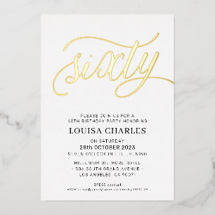 ELEGANT SCRIPT 60th birthday party stylish gold
