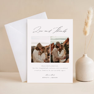 Elegant Script 6 Photo Wedding QR Code Save The Date