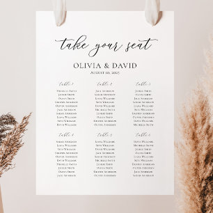 Elegant Script 6 Tables Welcome Seating Chart